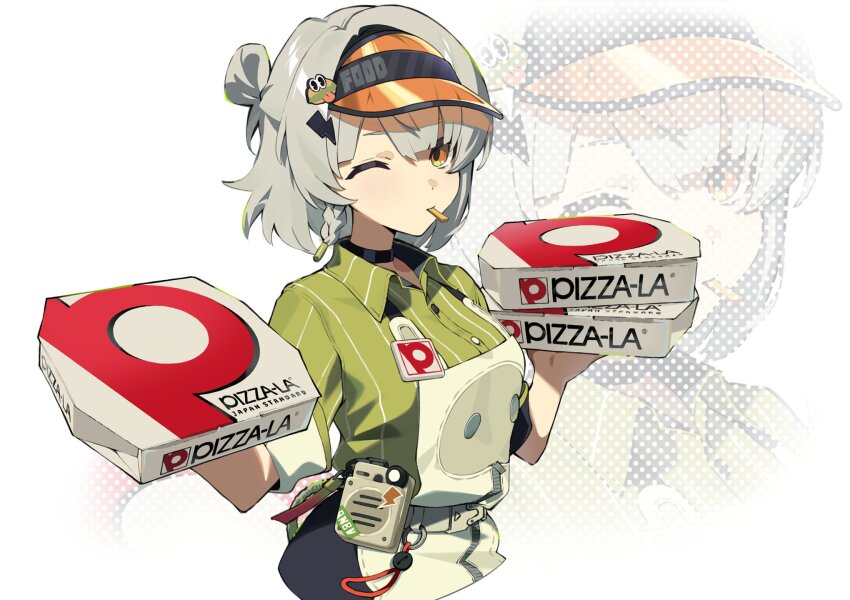 1girl, anby_demara, anby_demara_(operation_yum_2025), ao_(aokisora_ao), apron, black_choker, breasts, choker