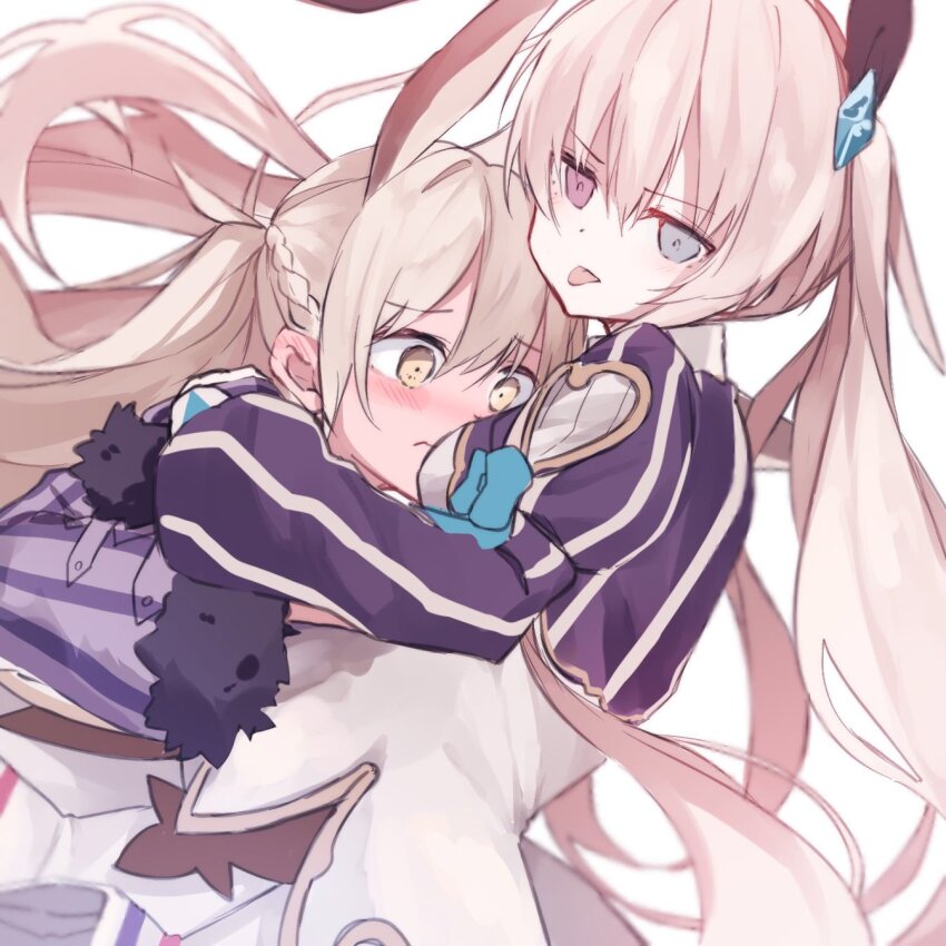 bad_id, bad_twitter_id, between_breasts, blonde_hair, blue_eyes, breasts, chaos_alice_(grimms_notes), chaos_alice_(original)_(grimms_notes)