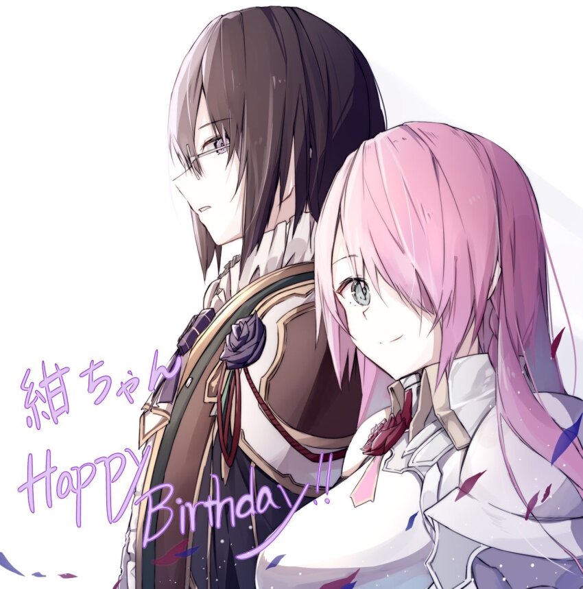 1boy, 1girl, adah_(grimms_notes), adah_(original)_(grimms_notes), armor, bad_id, bad_twitter_id, blue_eyes