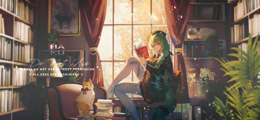 1girl, absurdres, animal_ears, arknights, artist_name, braid, breasts, cat