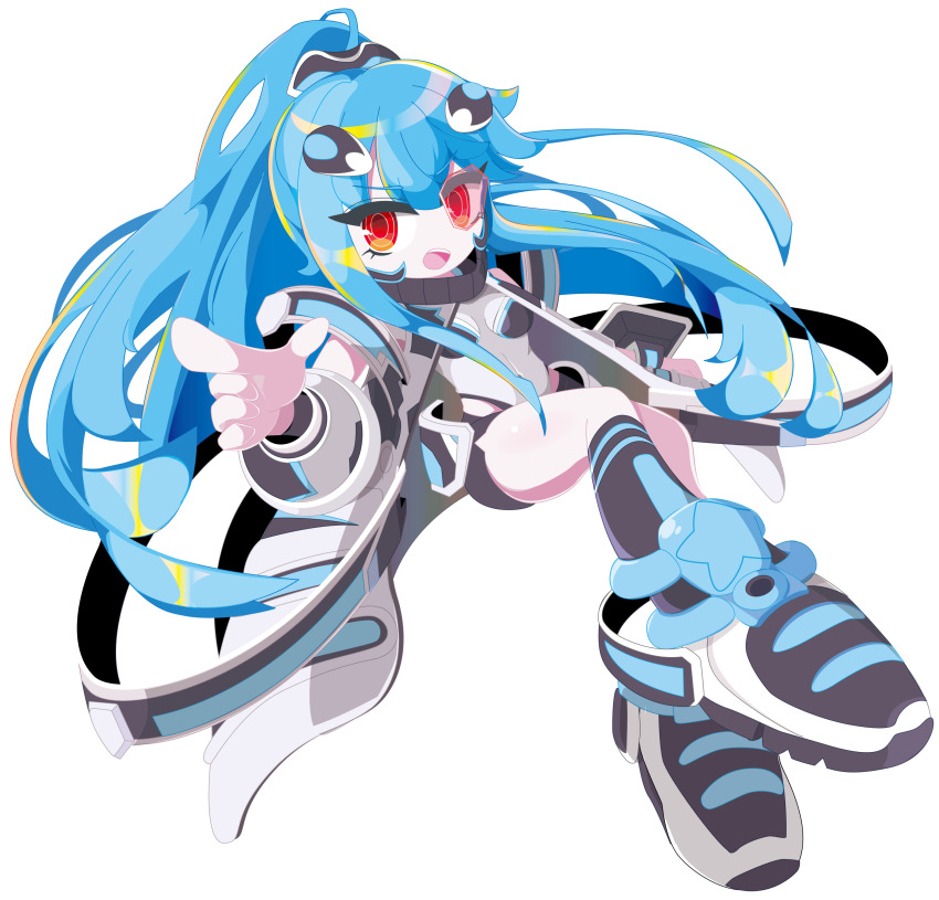 1girl, absurdres, argostars_-_glorious_adra, bare_shoulders, black_shorts, blonde_hair, blue_hair, duel_monster