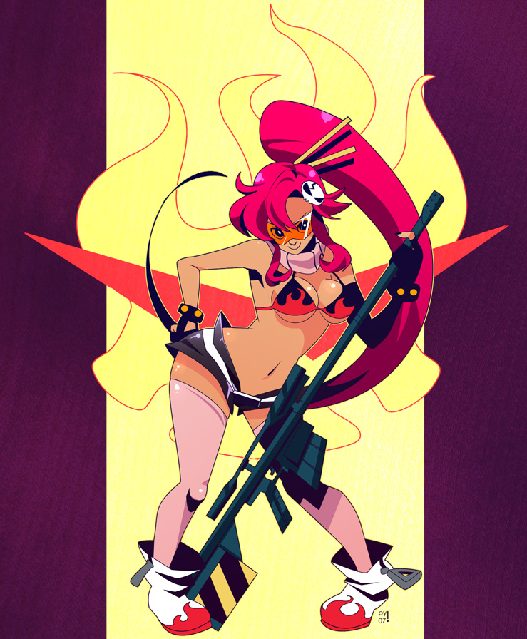 00s, 1girl, ashleigh_hetrick, boots, breasts, female_focus, gun, hip_focus