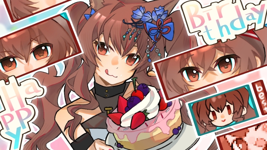 1girl, :3, :q, ambience_synesthesia, angelina_(ambience_synesthesia_2025)_(arknights), angelina_(arknights), animal_ear_fluff, animal_ears