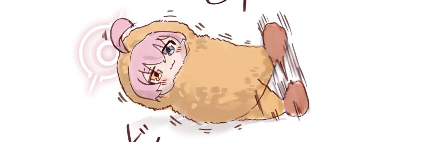 :3, ahoge, blue_archive, blush_stickers, facing_viewer, food, fried_hoshino_(meme), halo