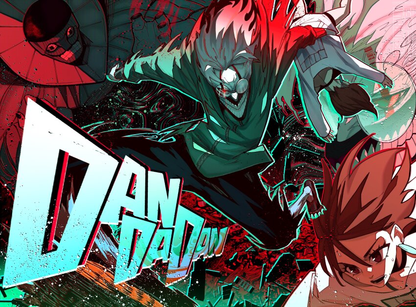 1boy, 1girl, absurdres, alternate_form, ayase_momo, black_choker, black_pants, brown_hair