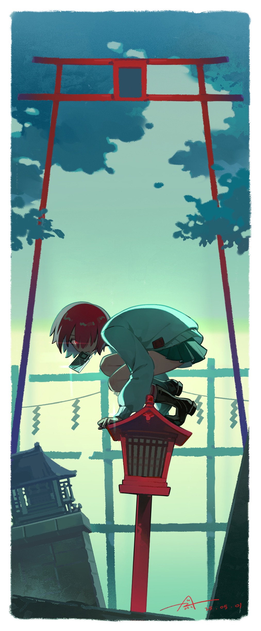 1girl, absurdres, all_fours, amate_yuzuriha, anhypnosis, border, chinese_commentary, commentary_request