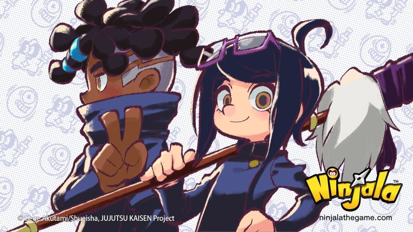 1girl, black_hair, blue_jacket, blue_sleeves, commentary, cosplay, covered_mouth, crossover