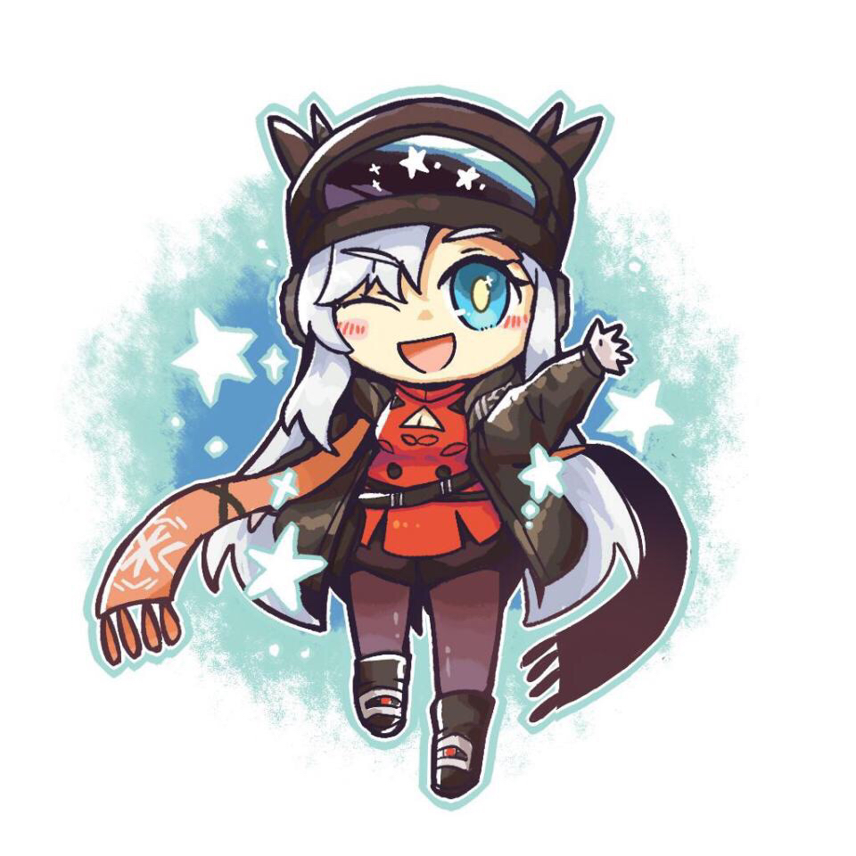 1girl, black_hat, blue_eyes, blush, breasts, cleavage_cutout, clothing_cutout, dragalia_lost