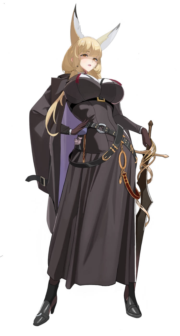 1girl, alternate_breast_size, animal_ear_fluff, animal_ears, arknights, black_boots, black_coat, black_shirt