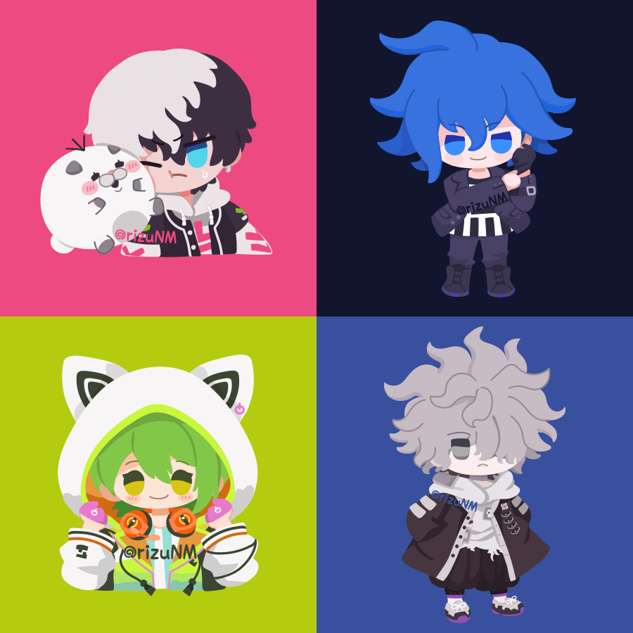 4boys, :t, ahoge, aoyama_kazuki, aqua_eyes, black_gloves, black_hair, blue_eyes