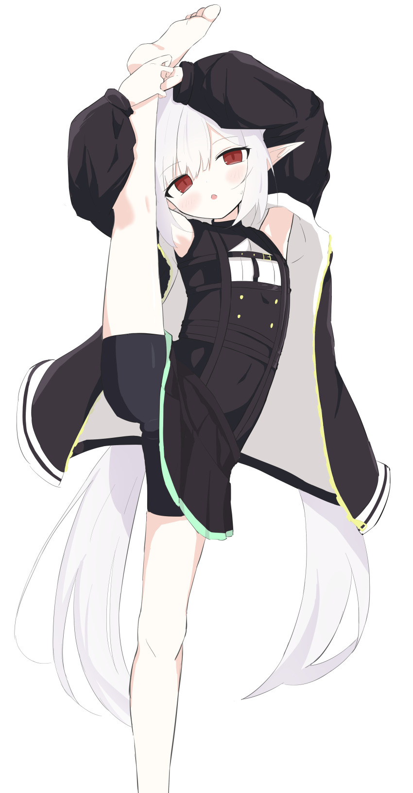 1girl, absurdres, armpits, barefoot, character_request, check_character, check_copyright, copyright_request