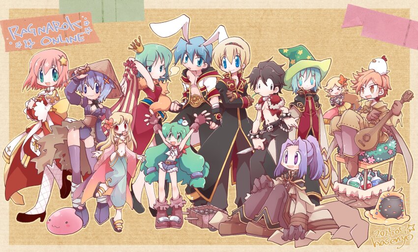 >_<, 6+boys, 6+girls, :3, :d, alchemist_(ragnarok_online), animal, animal_around_neck