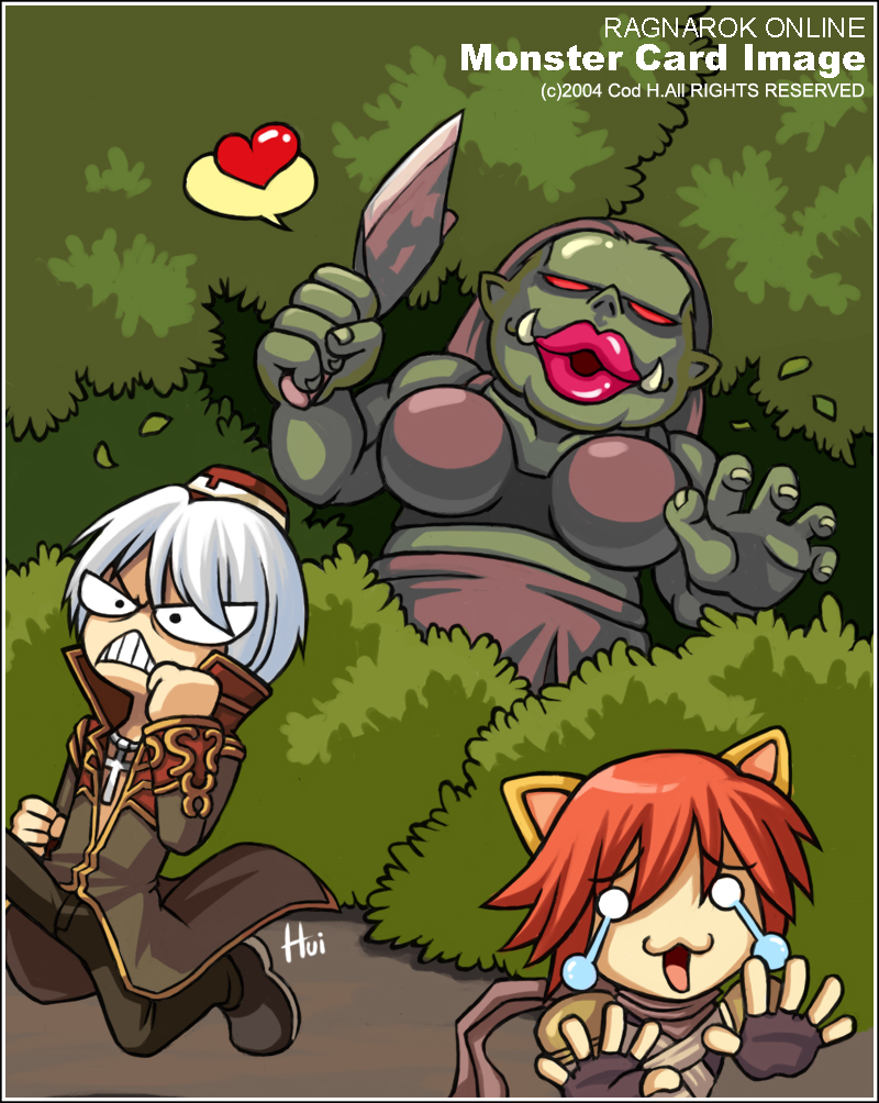 1girl, 2000s_(style), 2004, 2boys, :3, armor, assassin_(ragnarok_online), biretta