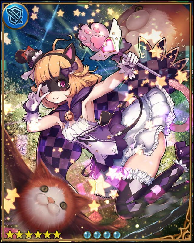 argyle_clothes, argyle_thighhighs, blonde_hair, bow, bowtie, cloak, eyepatch, forest