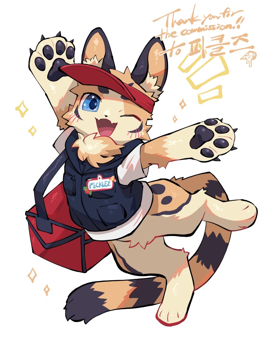 1boy, absurdres, black_fur, black_vest, blue_eyes, blush, borrowed_character, brown_fur