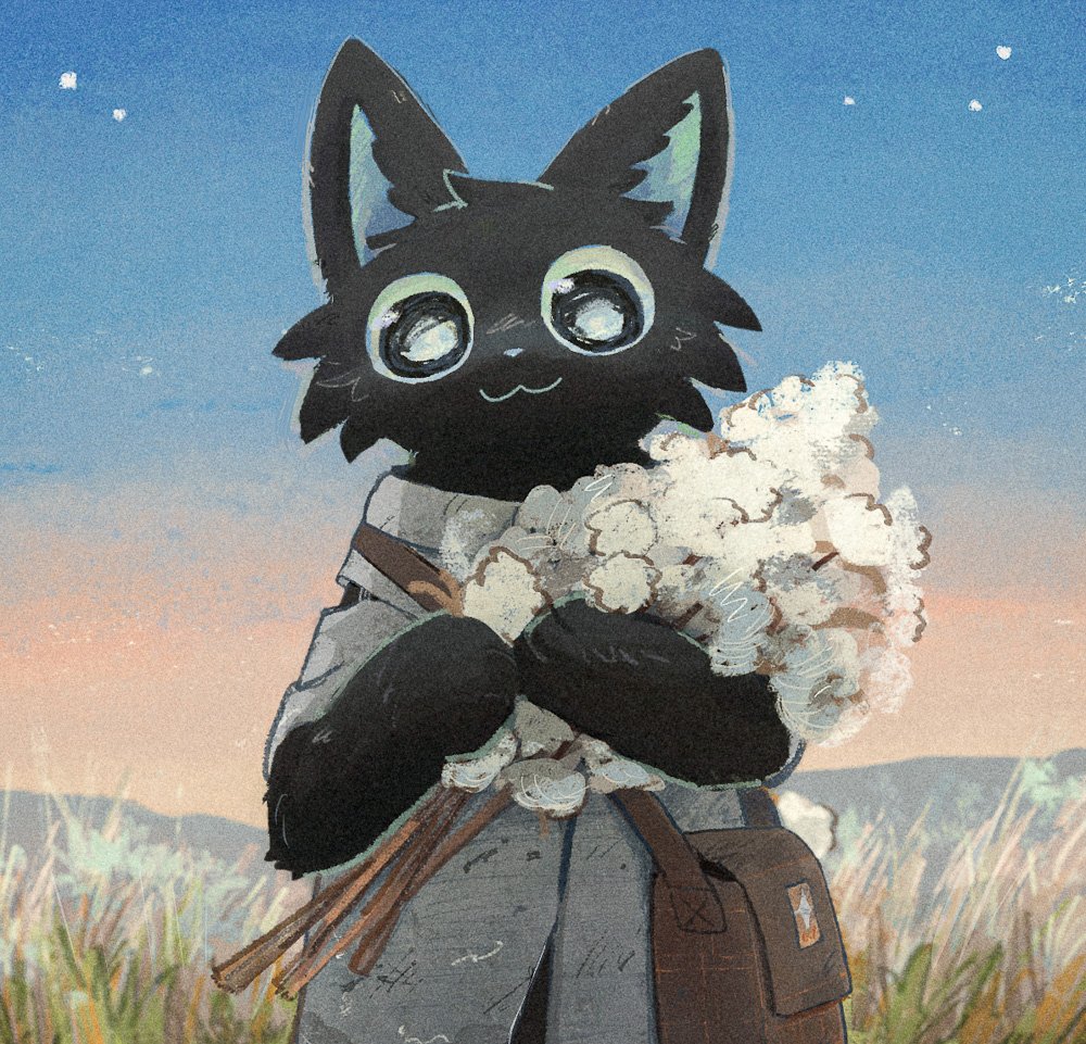 1boy, :3, animal_ears, bag, black_eyes, blue_coat, cat, cat_boy