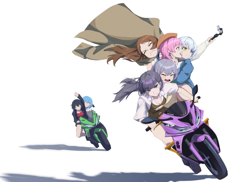 6+girls, bang_dream!, bang_dream!_it's_mygo!!!!!, black_hair, blue_eyes, blue_hair, breasts, brown_hair