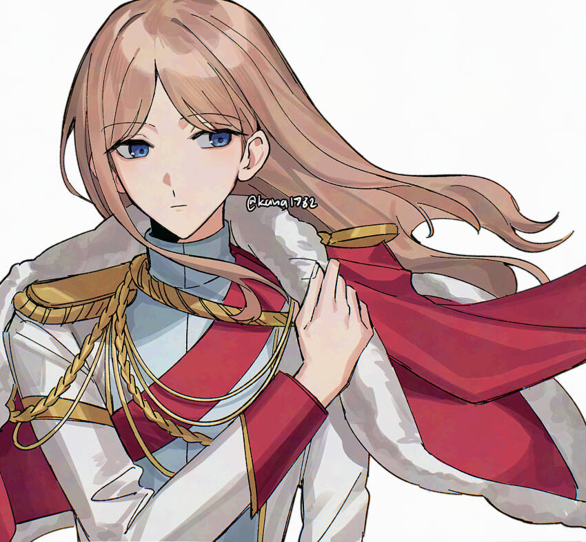 1girl, adjusting_clothes, aiguillette, arm_at_side, bang_dream!, bang_dream!_it's_mygo!!!!!, blue_eyes, brown_hair