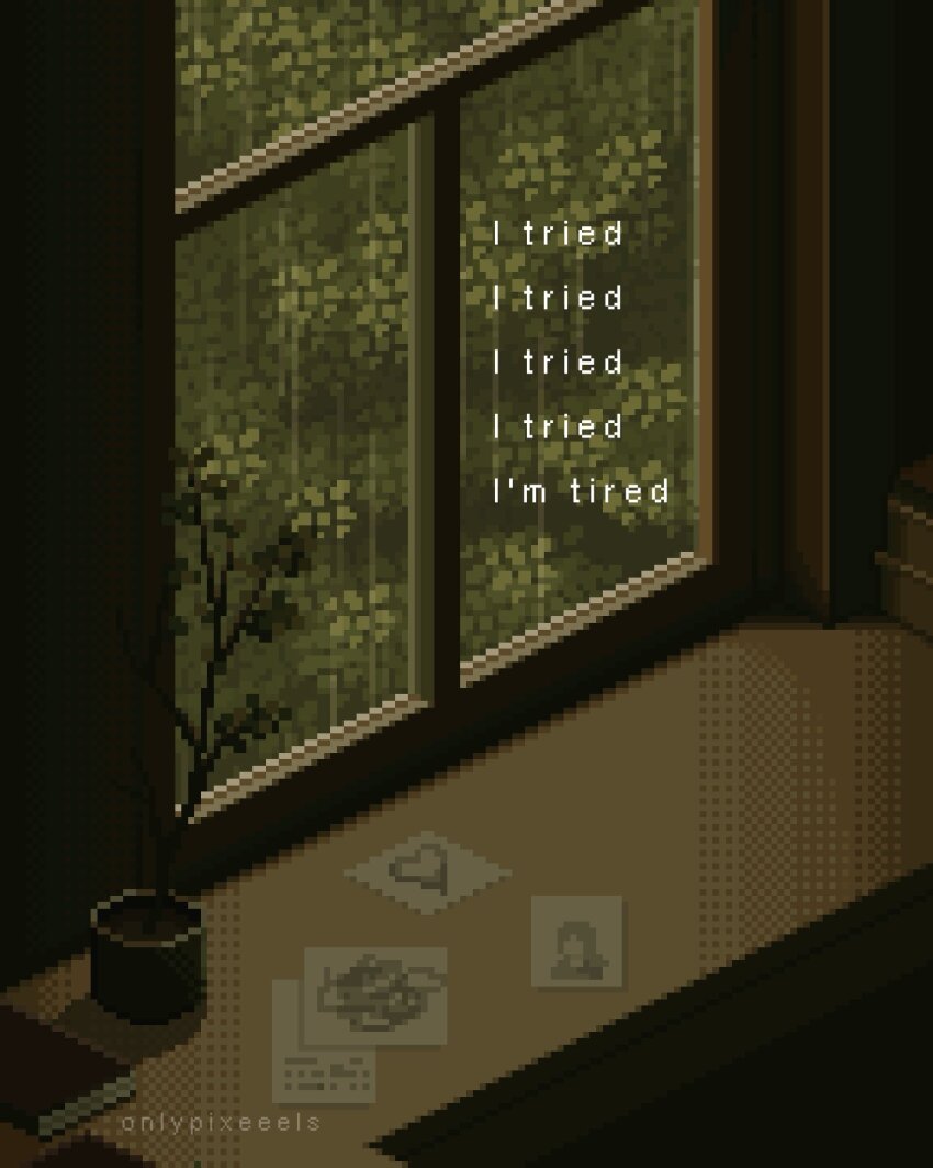 book, brown_theme, bush, dark, drawing_(object), english_text, highres, muted_color