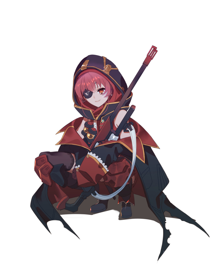 absurdres, ana_(overwatch), ana_(overwatch)_(cosplay), arrow_through_heart, coat, cosplay, eyepatch, facial_tattoo