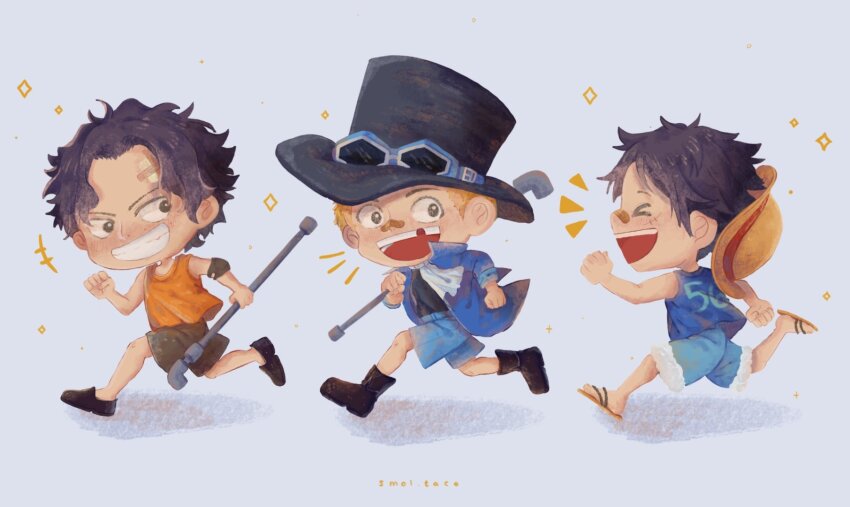 3boys, aged_down, black_boots, black_hair, blonde_hair, blue_shorts, boots, brothers