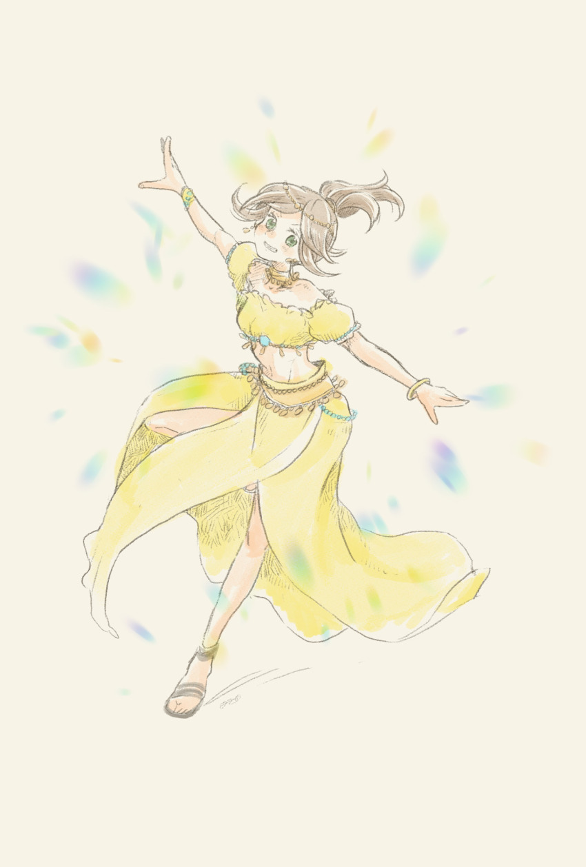 brown_hair, dancer, green_eyes, highres, octopath_traveler, octopath_traveler_i, tagme, tressa_(octopath_traveler)