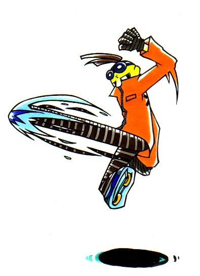 1boy, donsoku_komagome_pipette, gloves, goggles, inline_skates, jet_set_radio, male_focus, roller_skates