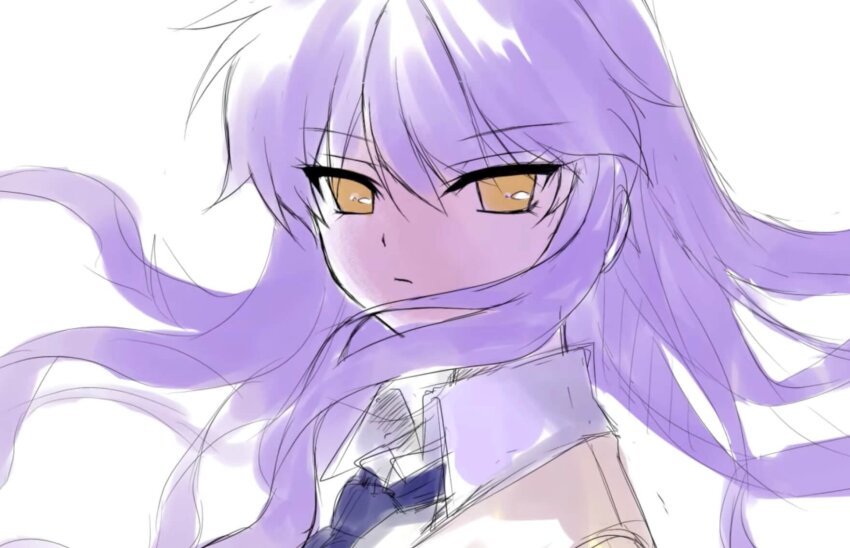 1girl, april_fools, blue_necktie, highres, hinoue_itaru, long_hair, mima_haruka, moon_(game)