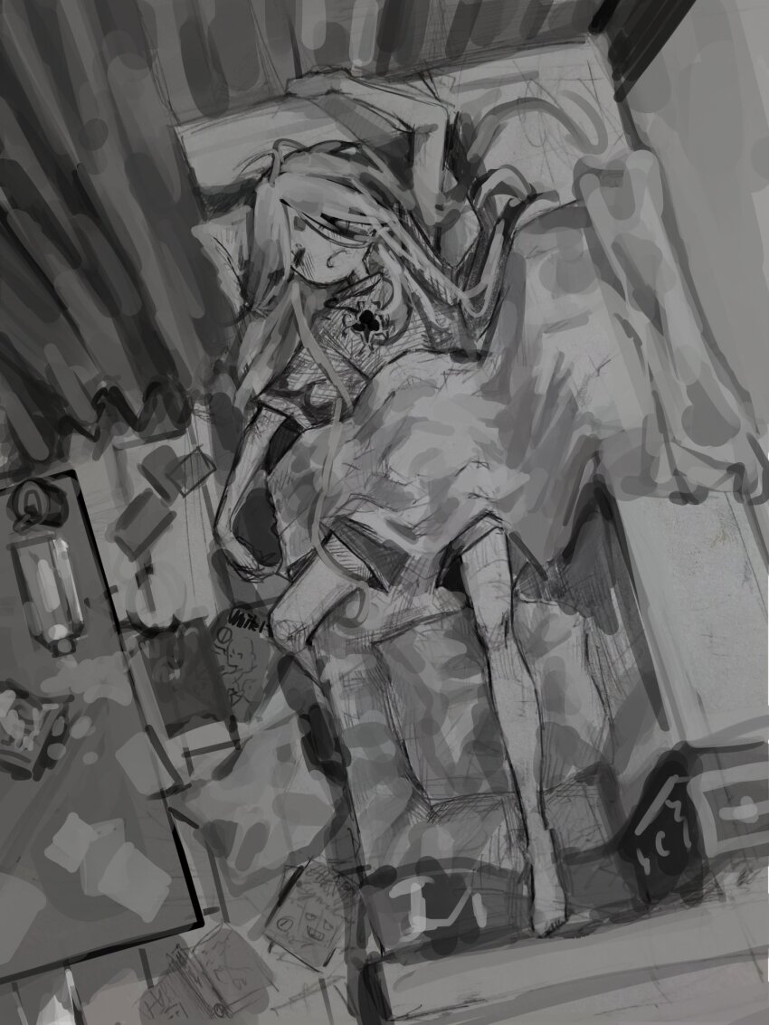 1boy, 1girl, alternate_costume, bed, blanket, blonde_hair, cookie_run, cookie_run:_kingdom