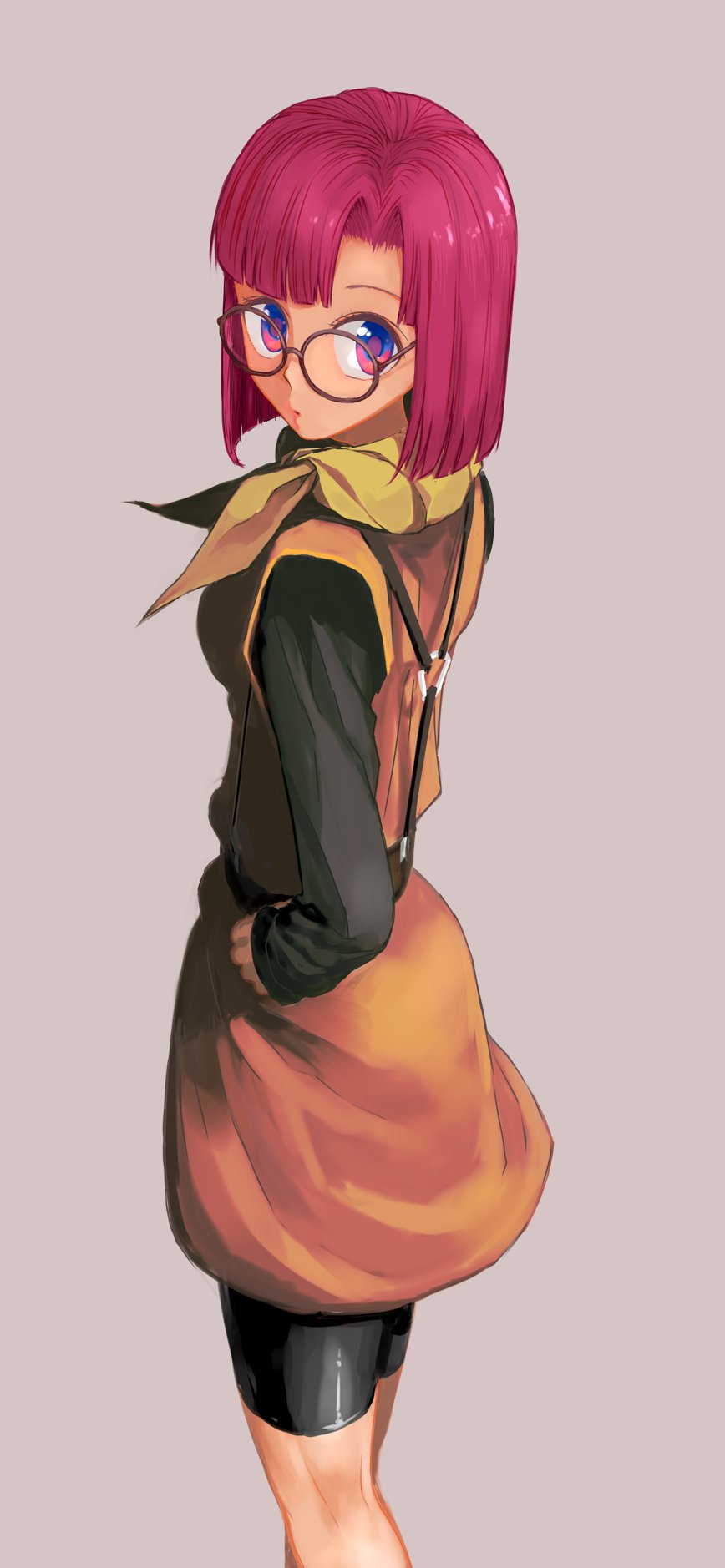 1girl, akitaka_(s_asai), chrono_trigger, glasses, highres, lips, looking_at_viewer, lucca_ashtear