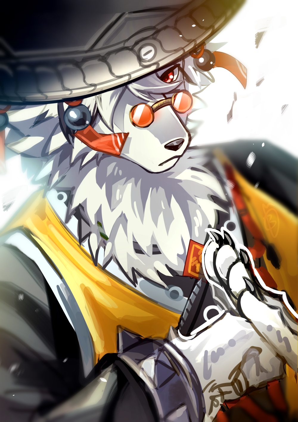 1boy, bowchanrou_(b0tar0), claws, closed_mouth, commentary, cosplay, english_commentary, furry