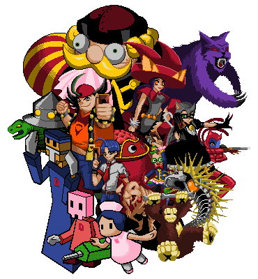 ahoge, animal_ears, antidote_nurse, backwards_hat, belt, black_hair, blonde_hair, blue_hair, blue_pants, bow, bowtie, brown_belt, card, cat_ears, cat_girl_magician, cat_tail, cathy_(yu-gi-oh!), chewbone, commentary_request, debugger_x, debugger_y, duel_monster, facial_hair, flipangutan, gloves, green-framed_eyewear, grey_hair, hat, holding, holding_card, large_syringe, lowres, mask, matsu_niwatori, monster_cat, mouth_mask, multiple_boys, multiple_girls, mustache, necktie, nurse_cap, omoteura_tokunosuke, open_mouth, oversized_object, pants, pixel_art, porcupine_fish, red_bow, red_bowtie, red_necktie, surgical_mask, syringe, tail, takeda_tetsuo, tin_archduke, tin_goldfish, todoroki_takashi, twin_tail_cat_lady, ufo_turtle, white_gloves, yu-gi-oh!, yu-gi-oh!_zexal