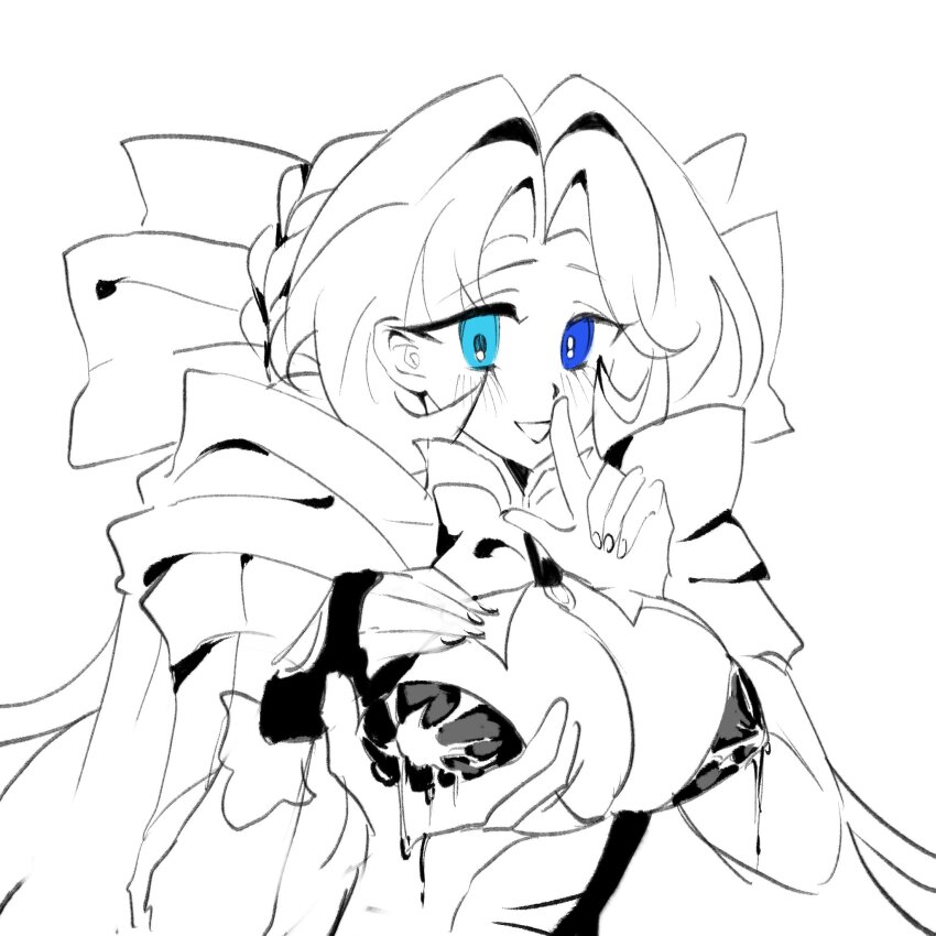 1girl, blue_eyes, cloak, cookie_run, cookie_run:_kingdom, dress, graveboundveil, highres