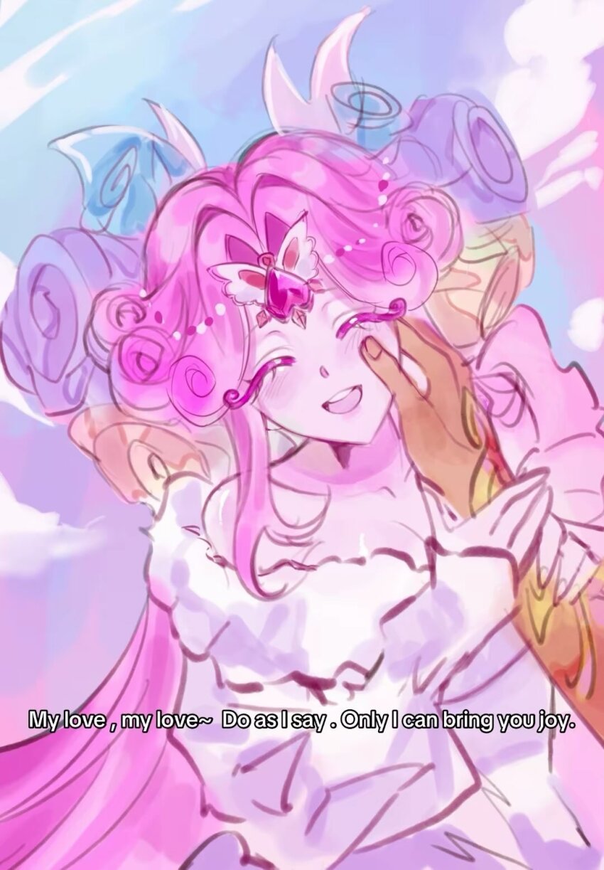 1girl, angel, angel_wings, breasts, cleavage, colored_skin, cookie_run, cookie_run:_kingdom