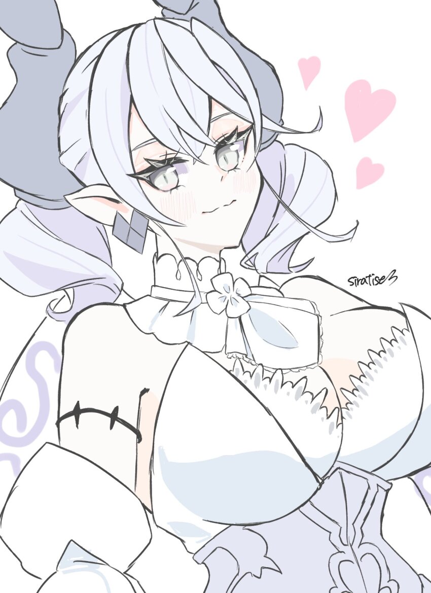 1girl, bare_shoulders, breasts, cleavage, demon_girl, demon_horns, demon_wings, dress