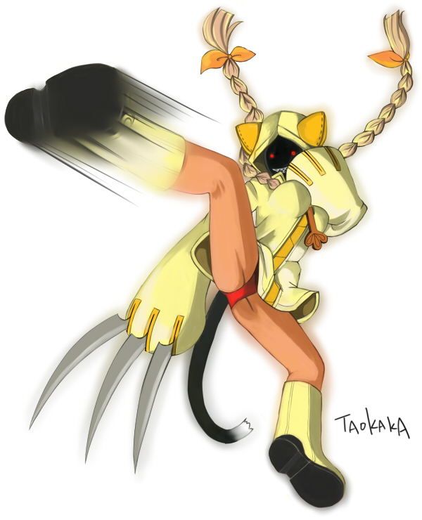 1girl, alice_(afternoon_gleam), animal_ears, bad_source, blazblue, blonde_hair, boots, bow