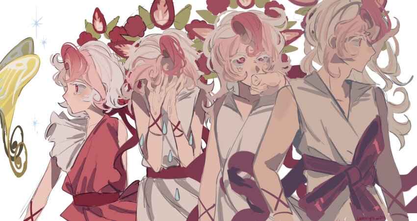 1boy, aged_up, angel_wings, bug, butterfly, cookie_run, cupid, halo