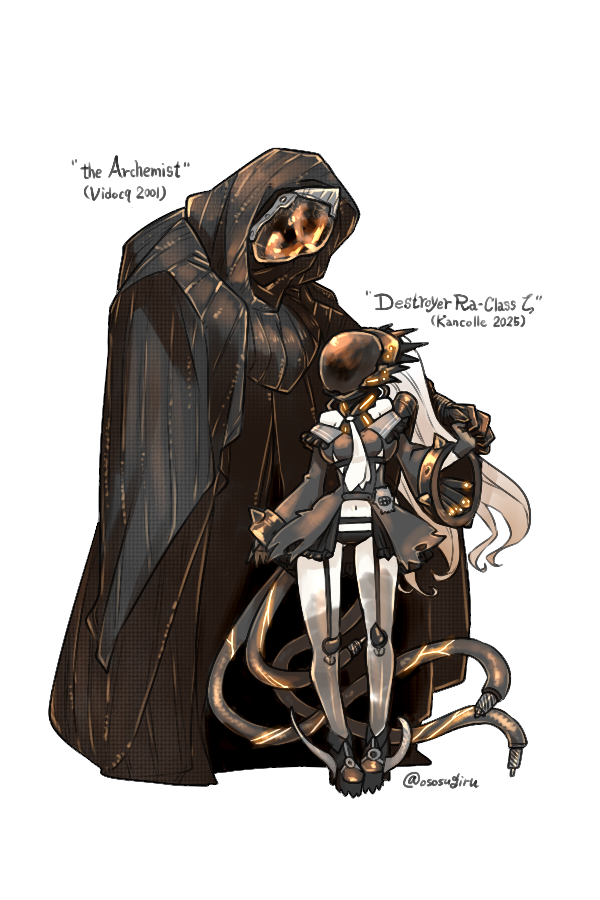 1boy, 1girl, abyssal_ship, black_boots, black_cloak, black_panties, boots, breasts