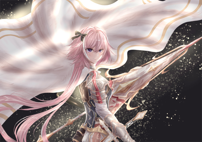 1boy, 428_(user_uzpe7478), absurdres, armor, astolfo_(fate), black_background, black_bow, bow