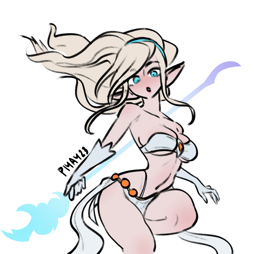 1girl, artist_name, blonde_hair, blue_eyes, breasts, cleavage, collarbone, dress