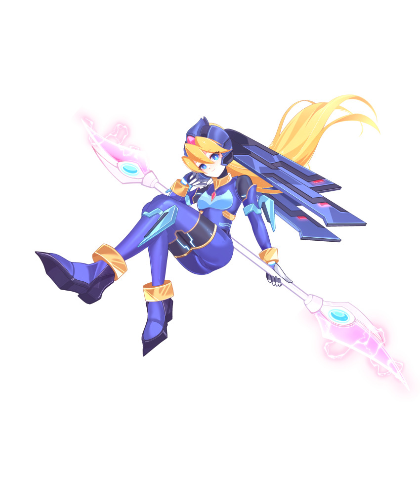 1girl, absurdres, aizeis, alternate_costume, alternate_hairstyle, armor, beam_weapon, belt