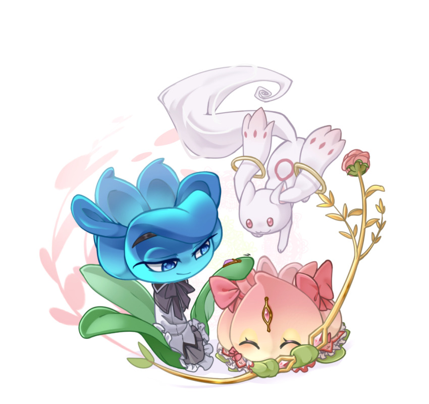 :3, ^_^, akemi_homura, akemi_homura_(cosplay), akemi_homura_(magical_girl), animal, black_bow, black_bowtie