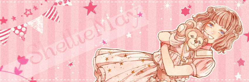 1girl, animal_ears, animification, character_doll, character_name, doll, double_bun, duffy_and_friends