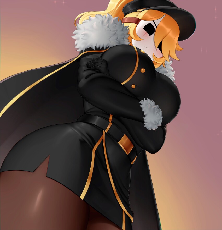 1girl, 2024, absurdres, alternate_costume, annoyed, arms_under_breasts, belt, belt_buckle