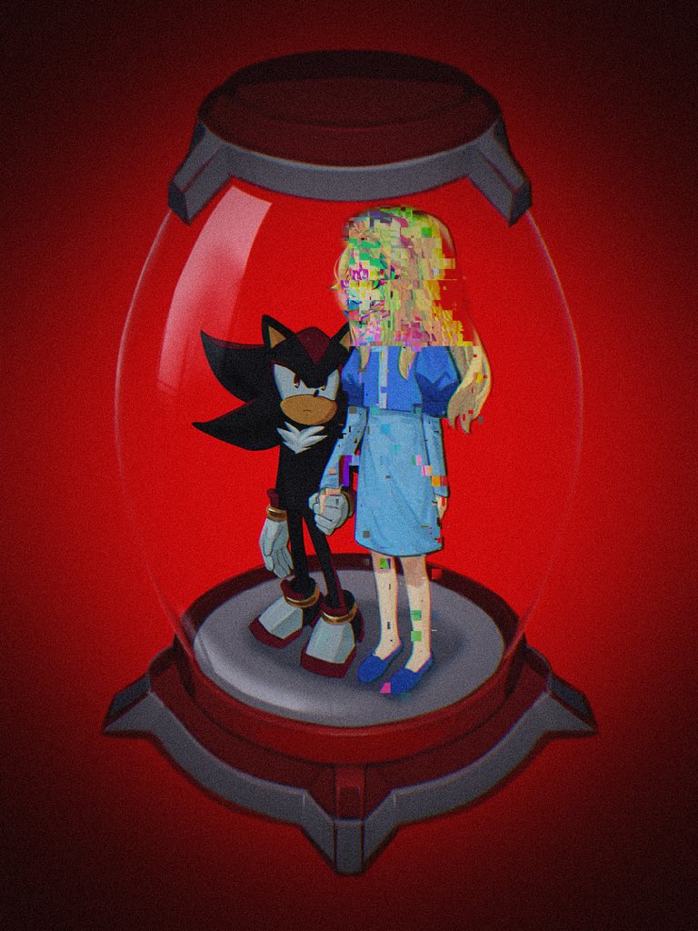 1boy, 1girl, black_fur, blonde_hair, blue_dress, blue_jacket, blue_shoes, dress