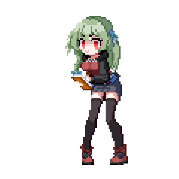 1girl, animated, animated_gif, artist_request, ass_shake, belt, black_hoodie, black_skirt