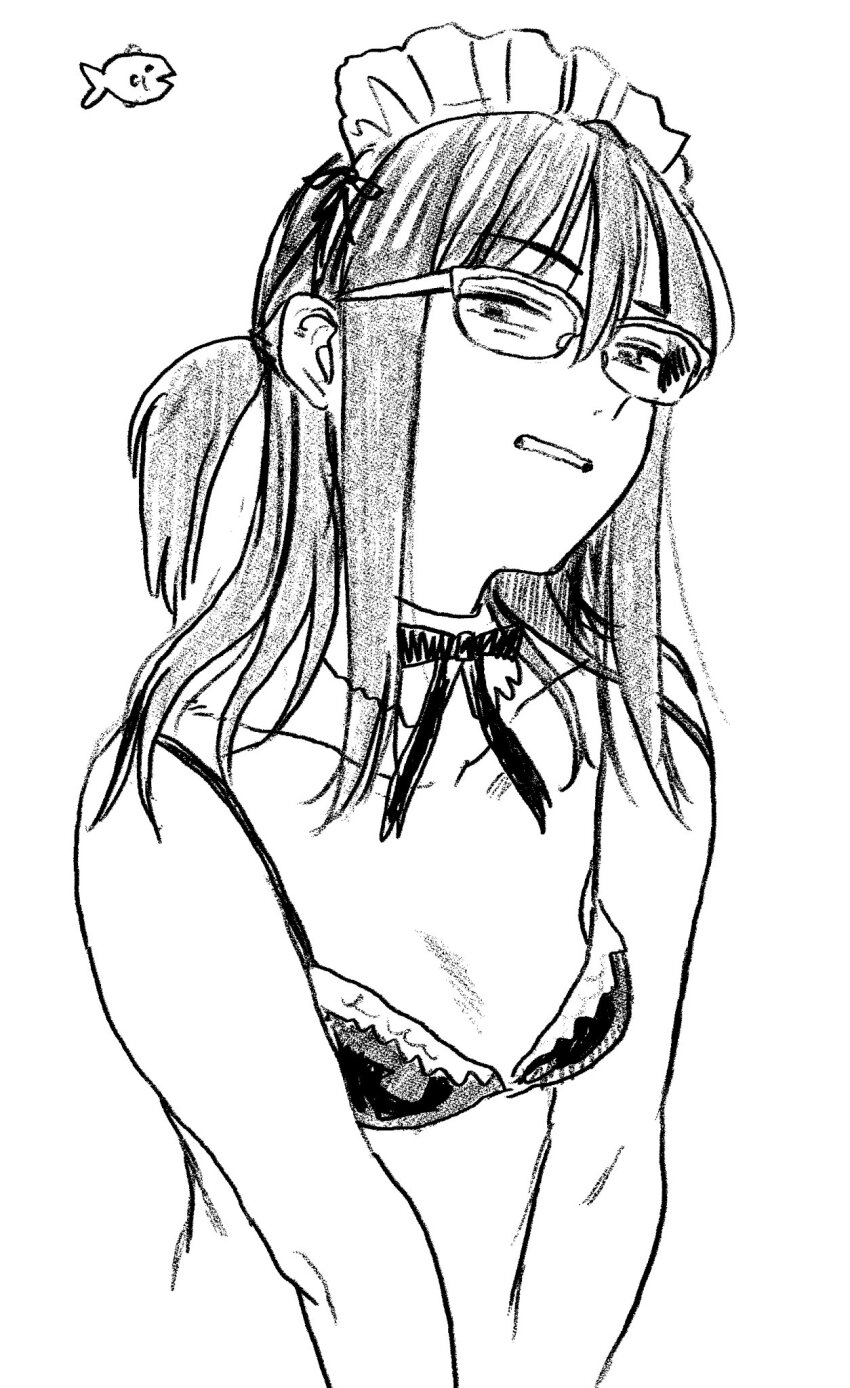 1girl, bow, bra, breasts, clenched_teeth, collarbone, detached_collar, disgust