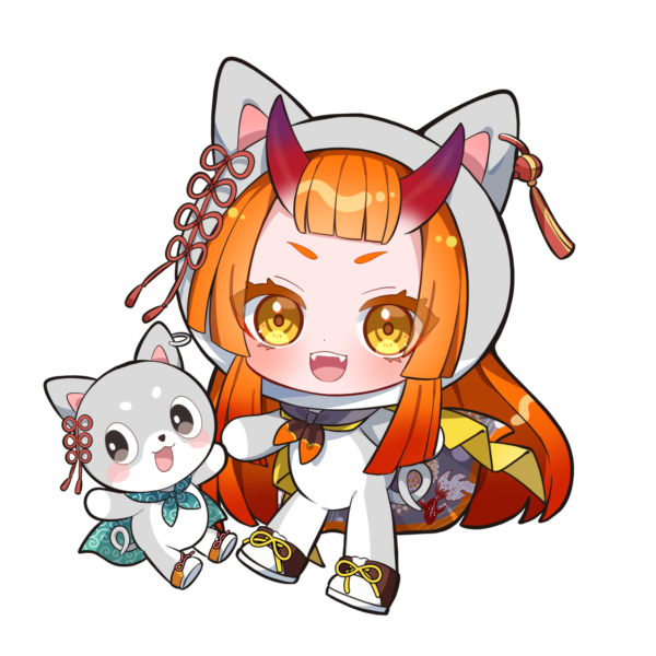 1boy, 1girl, :d, animal_ear_hood, blush, bond_en, bondlive, brown_shoes