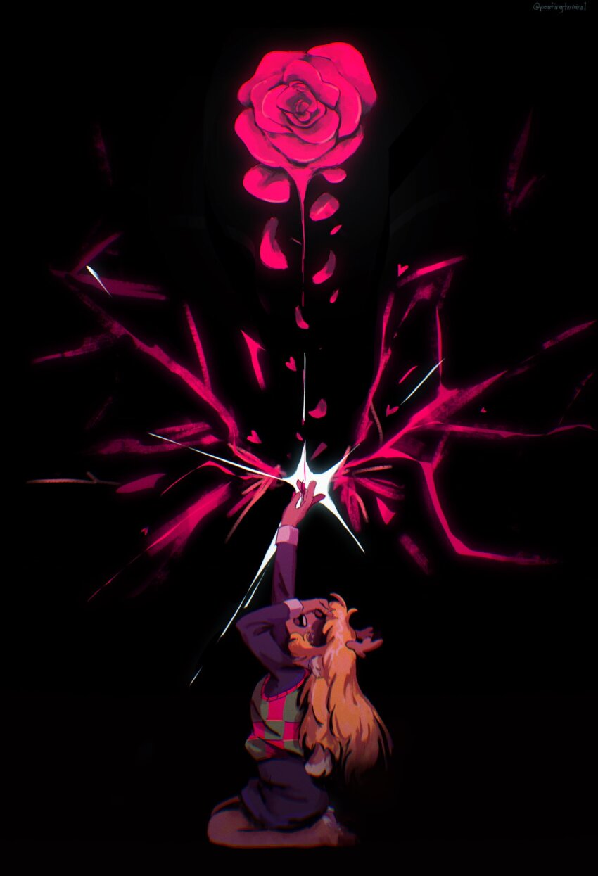 1girl, animal_ears, antlers, apollo_(postingterminal), arched_back, arm_up, barefoot, blonde_hair