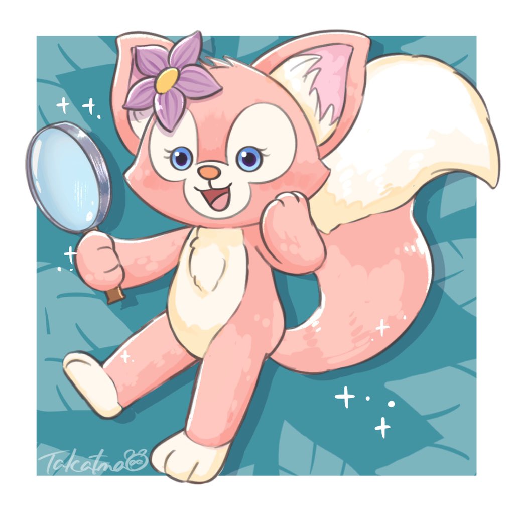 animal_ears, animal_focus, animification, blue_eyes, duffy_and_friends, flower, fox, fox_ears